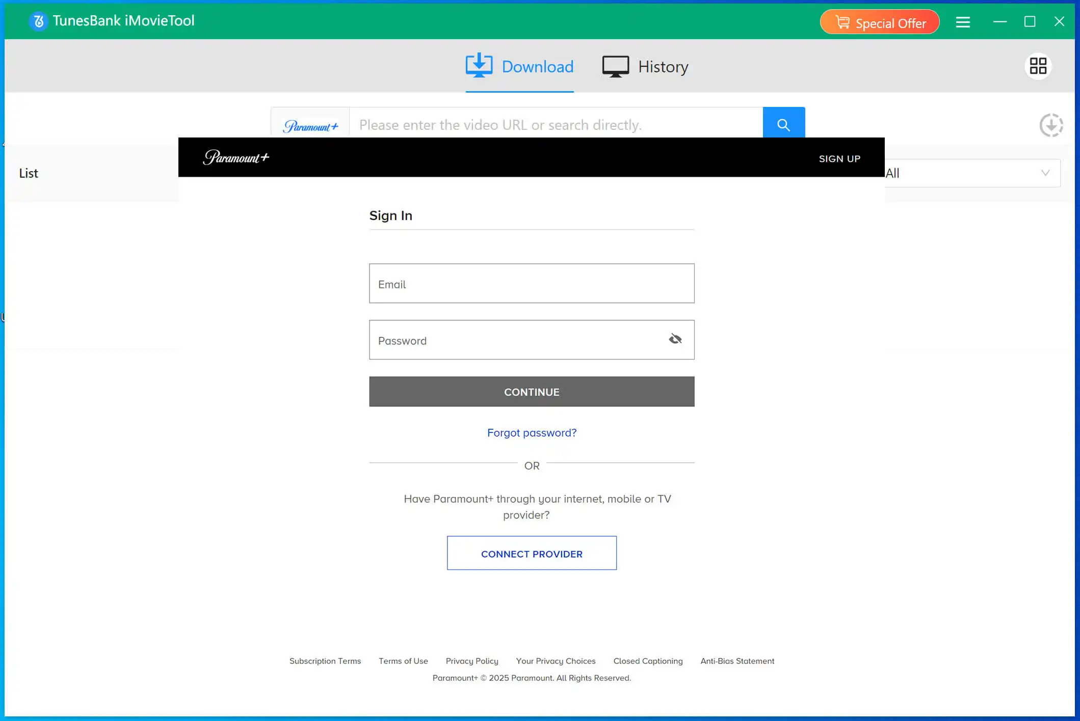 Log in to Paramount+ Account