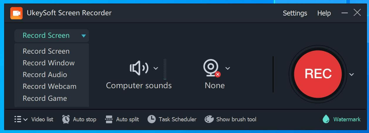 Launch UkeySoft Screen Recorder