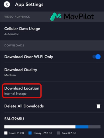 change disney plus download location