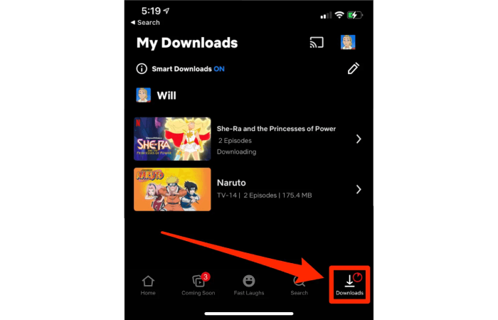 netflix downloads ios