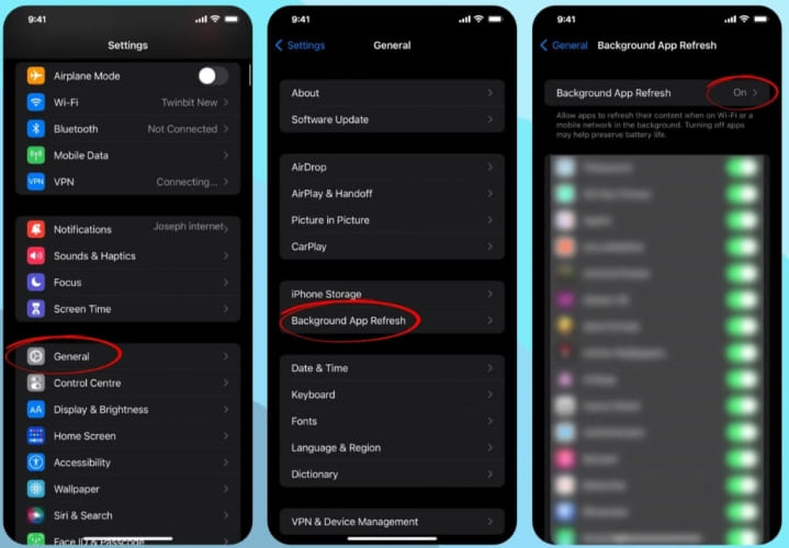 Background App Refresh on iPhone