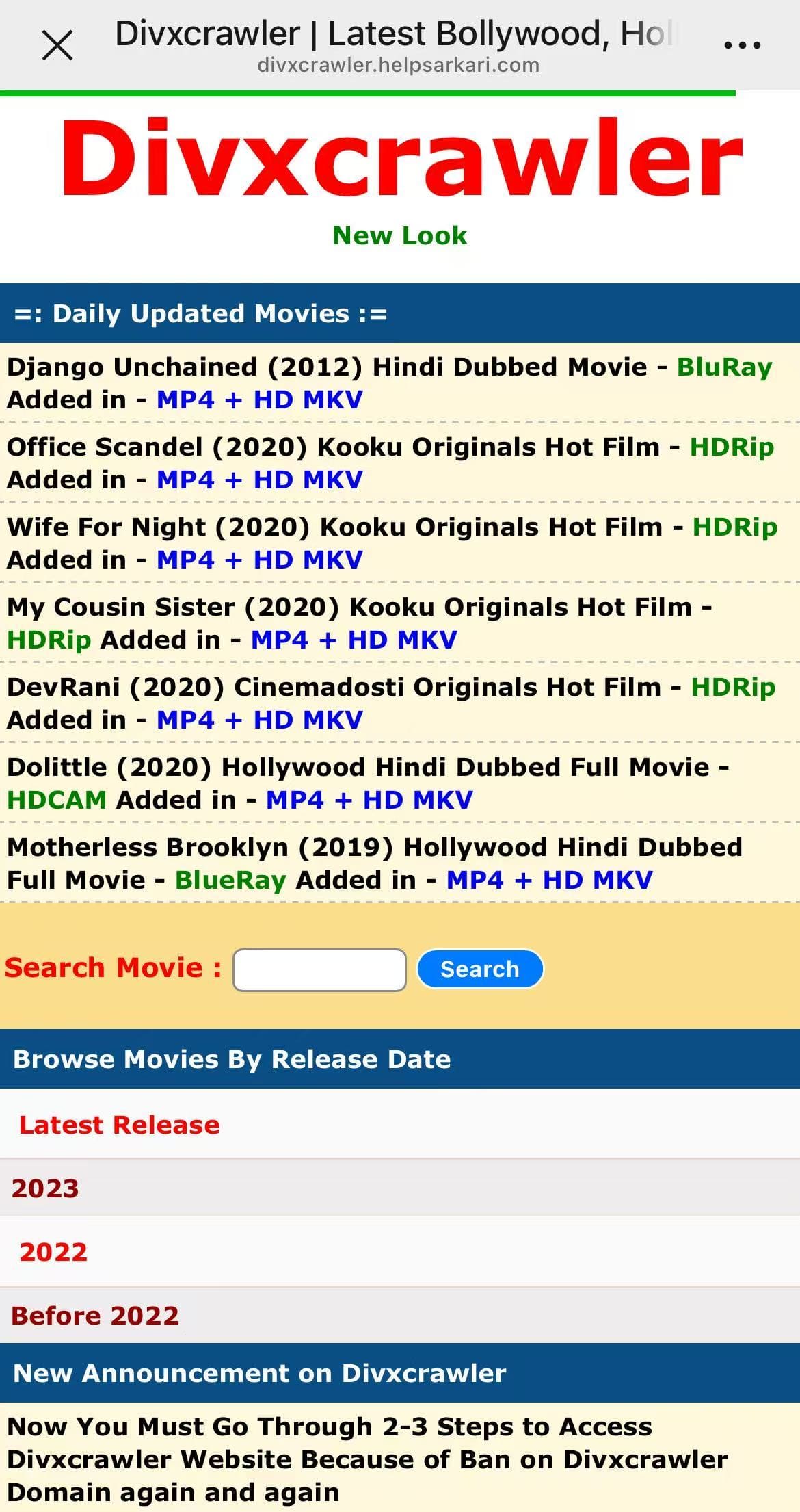 best MP4 movie download site for Android - Divx Crawler