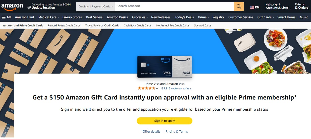 Prime Visa card
