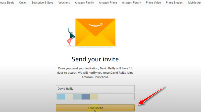 invite person in Amazon Household