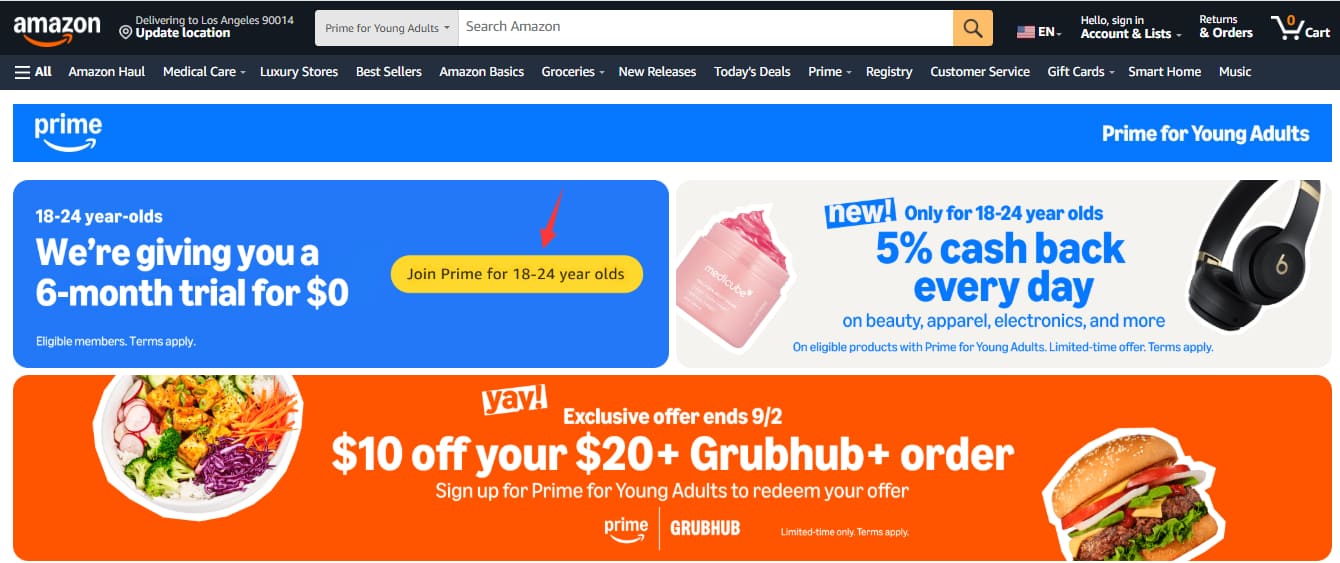 sign up Amazon Prime Student