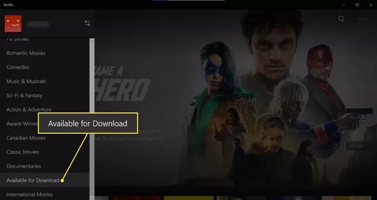 available download on Netflix windows