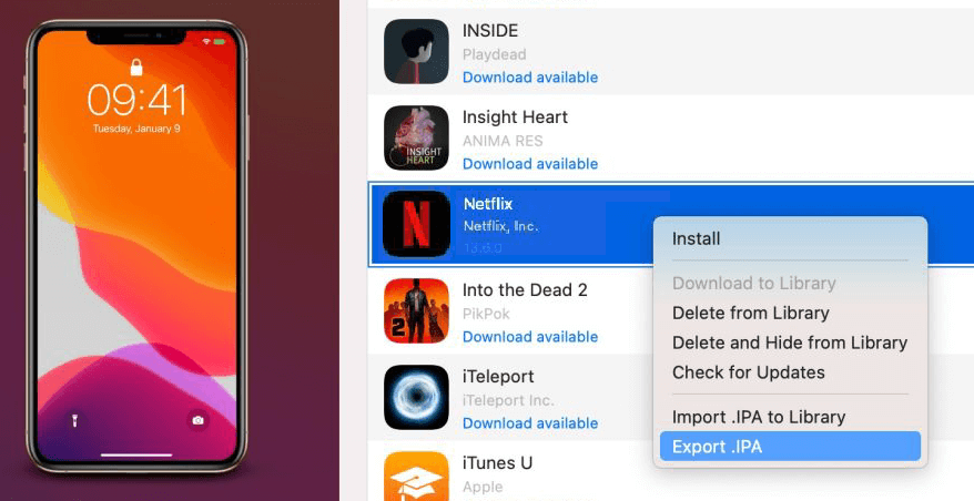 export netflix from iphone