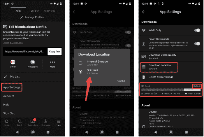 revise netflix location on android