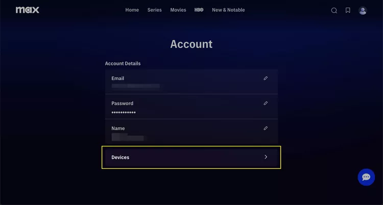Max account page
