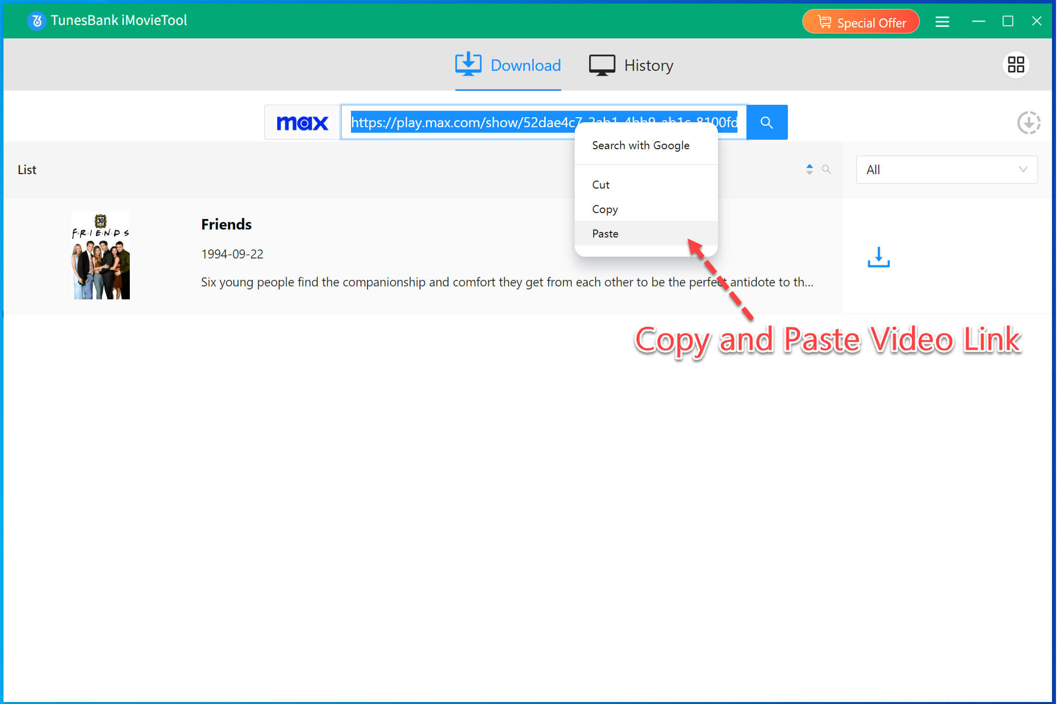 paste max video url