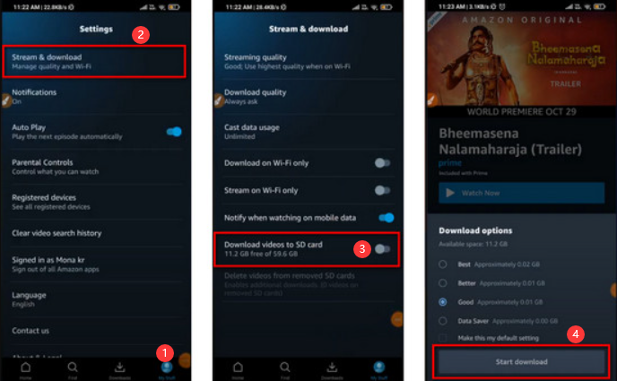 download amazon video to sd card