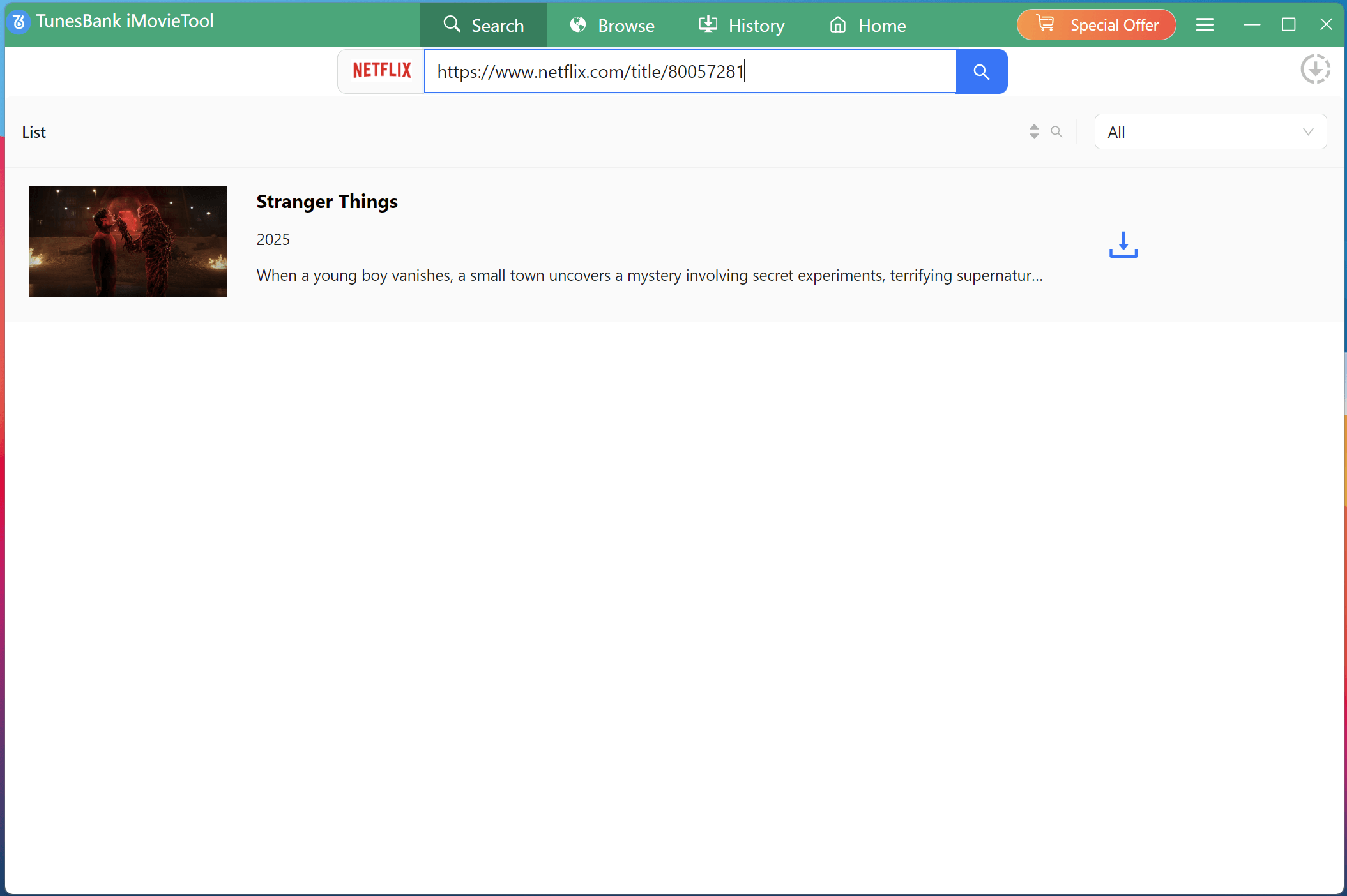 paste Stranger Things url