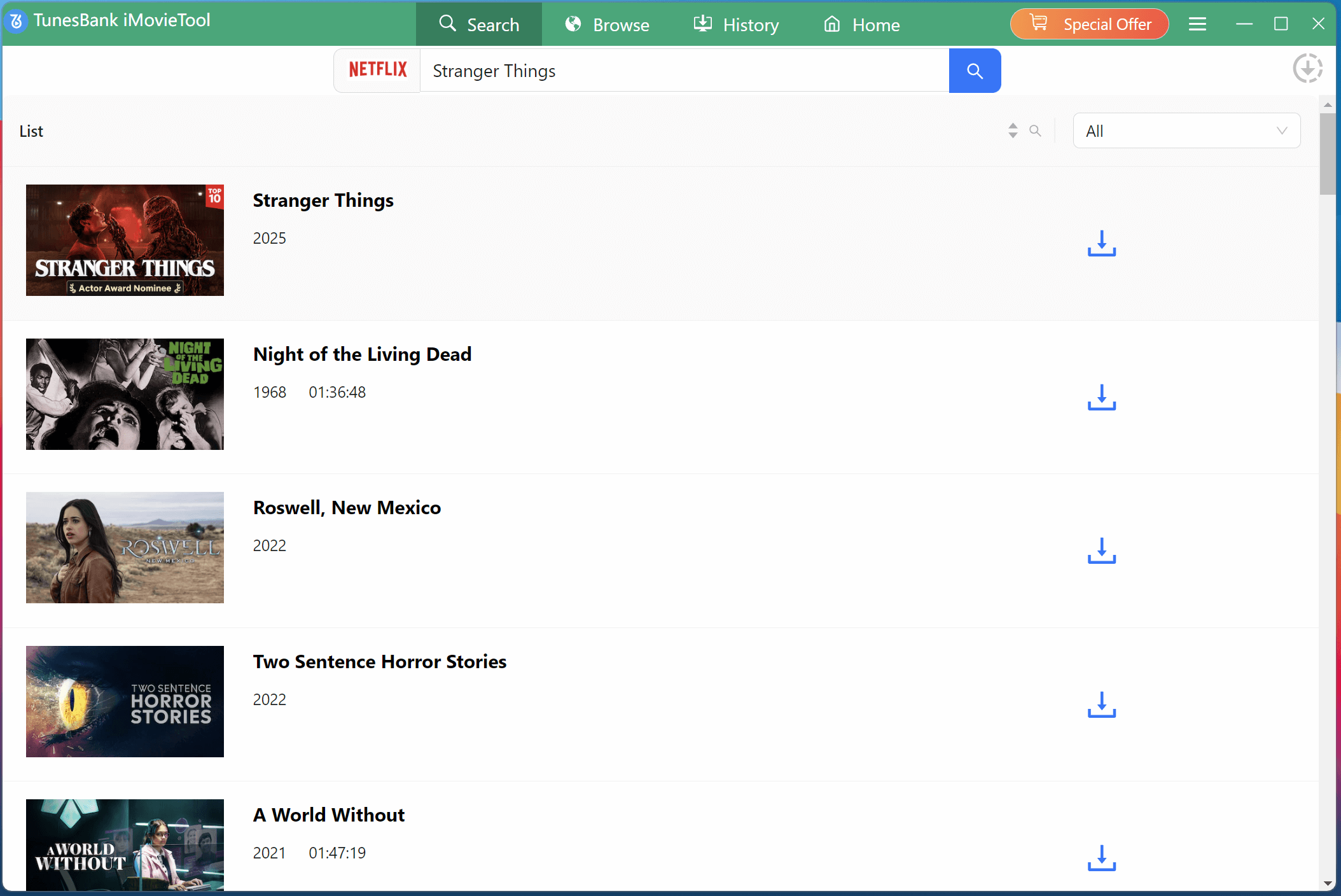 search for Stranger Things